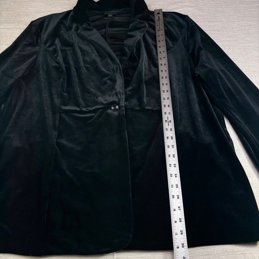 J Jill Wearever Collection Black Velvet Blazer Jacket Cardigan Women's‎ 3X - Picture 4 of 8